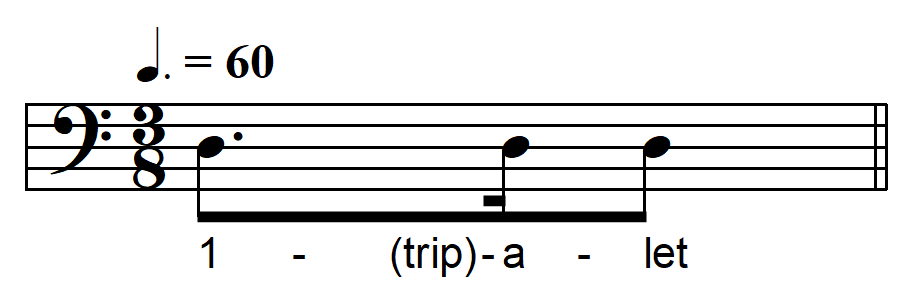 rhythmic dictation compound meter one beat example 8